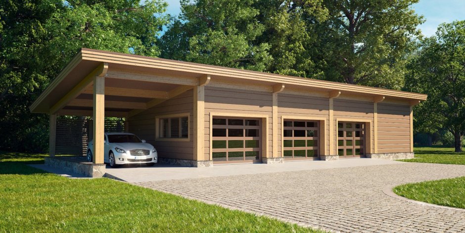 Сарай с навесом