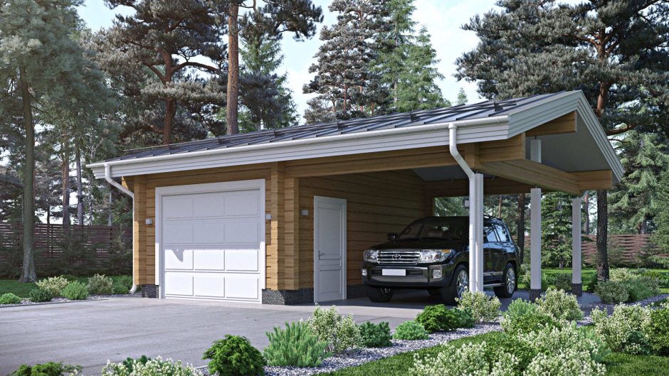 Односкатная крыша для гаража