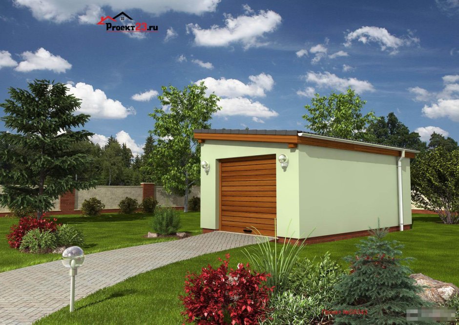 Гараж из сэндвич панелей с навесом