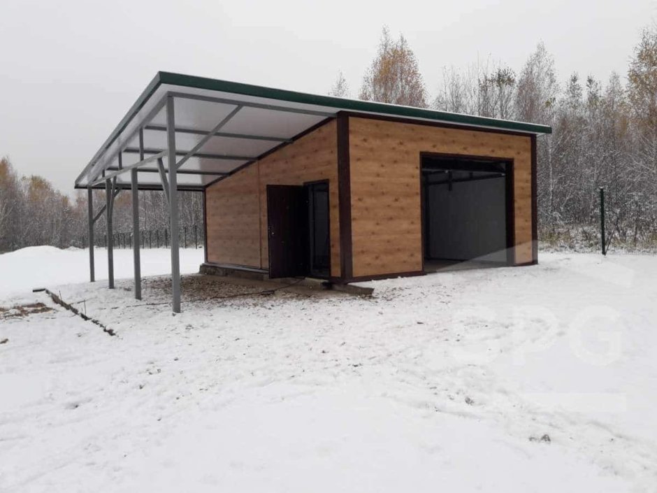 Гараж 4 на 6 с односкатной крышей