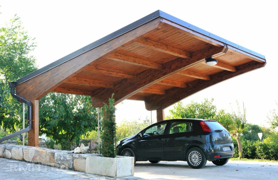 Навес примыкающий к гаражу