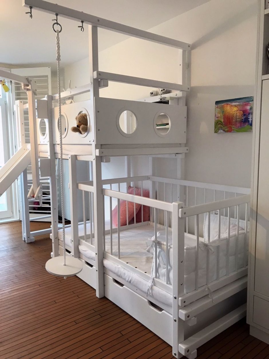 Кроватка двухъярусная Малинка