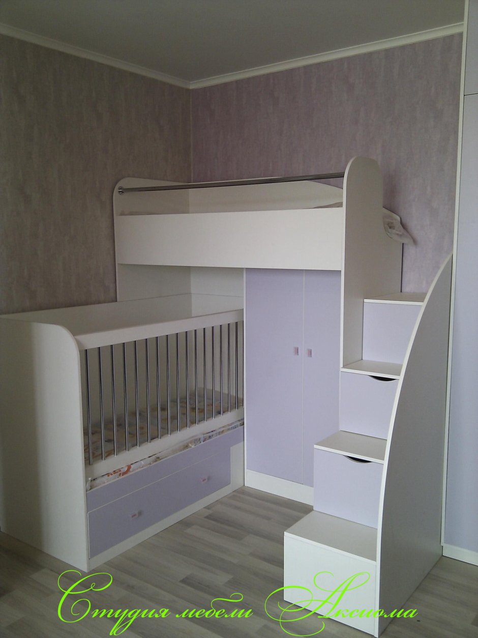 Детская двухэтажная кровать для новорожденных