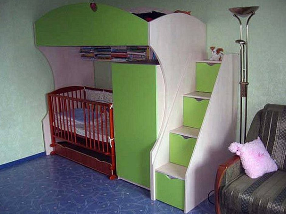 Кровать манеж двухъярусная детская