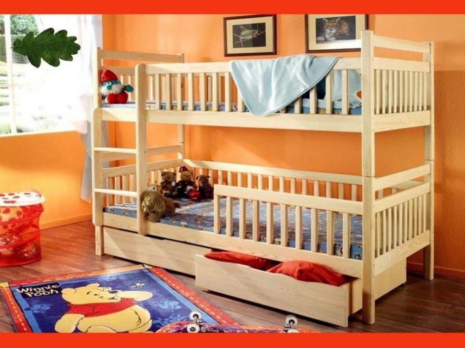 2х ярусная кровать с лестницей комодом икеа