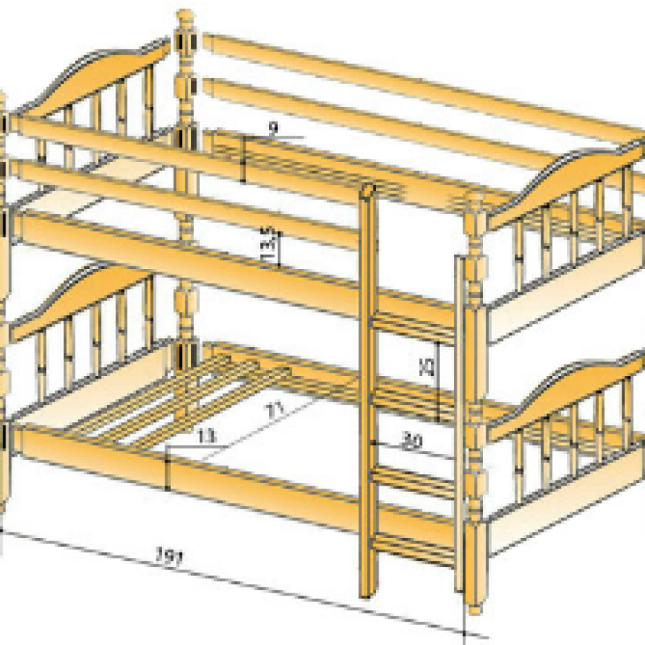 Кровать двухъярусная
