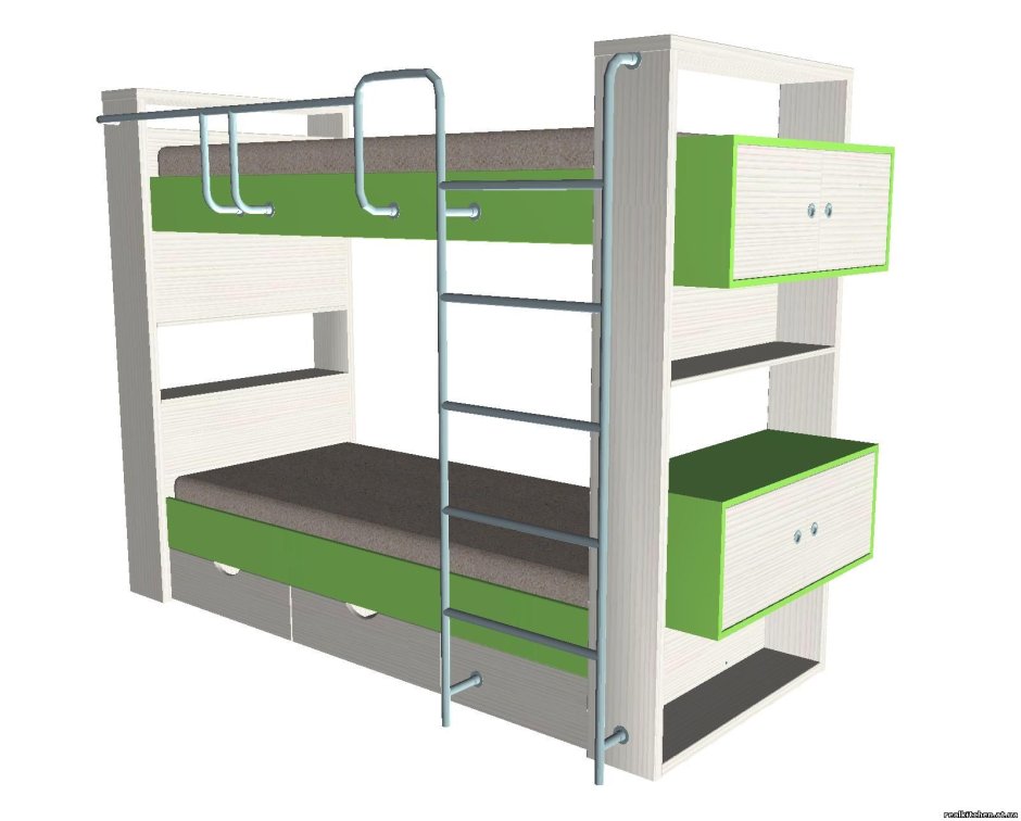 Двухъярусная кровать с бортиками