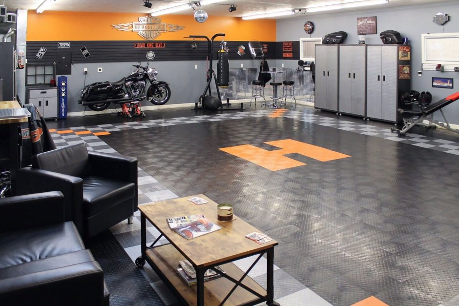 Пол гараж Harley Davidson