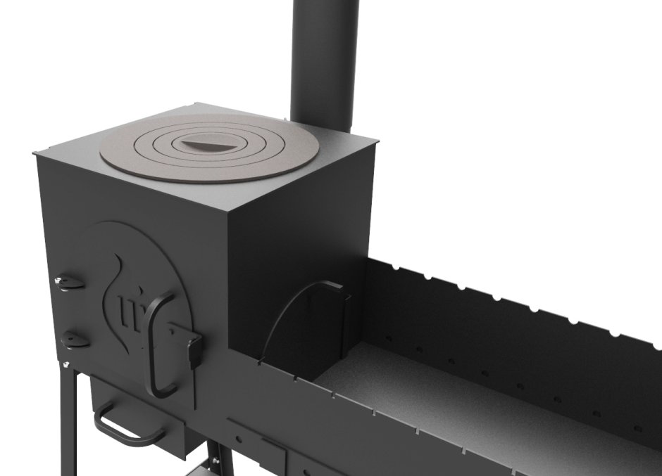 Печь под казан и тандыр 2 в 1 из кирпича