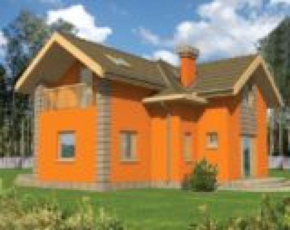 Оранжевый каркасный дом