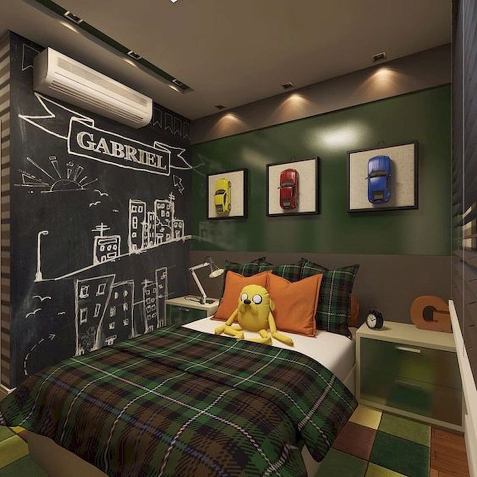 Зеленая спальня для подростка