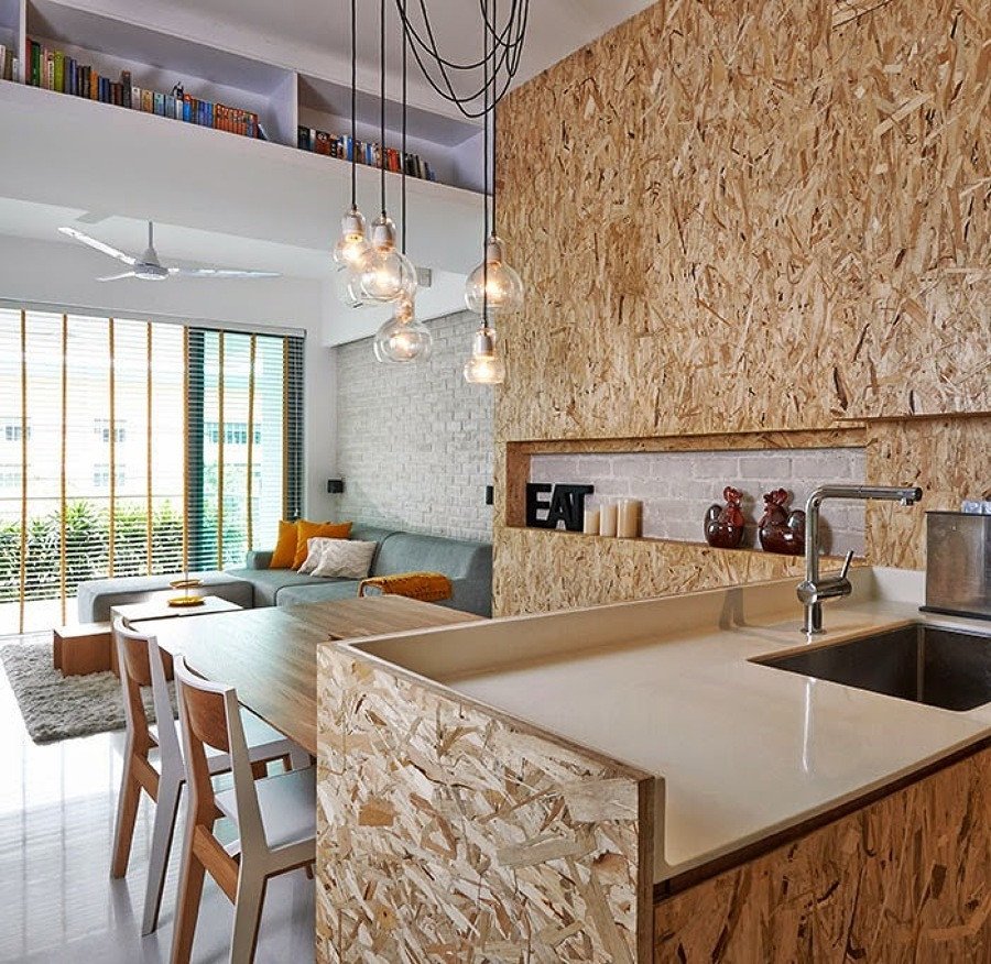 ОСП – ориентированно-стружечная плита в интерьере