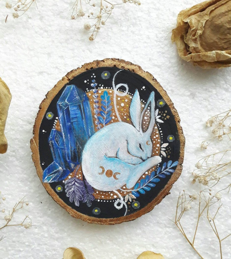 Роспись на спиле дерева