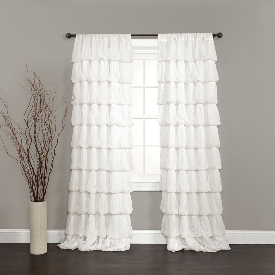 Тюль с воланами внизу