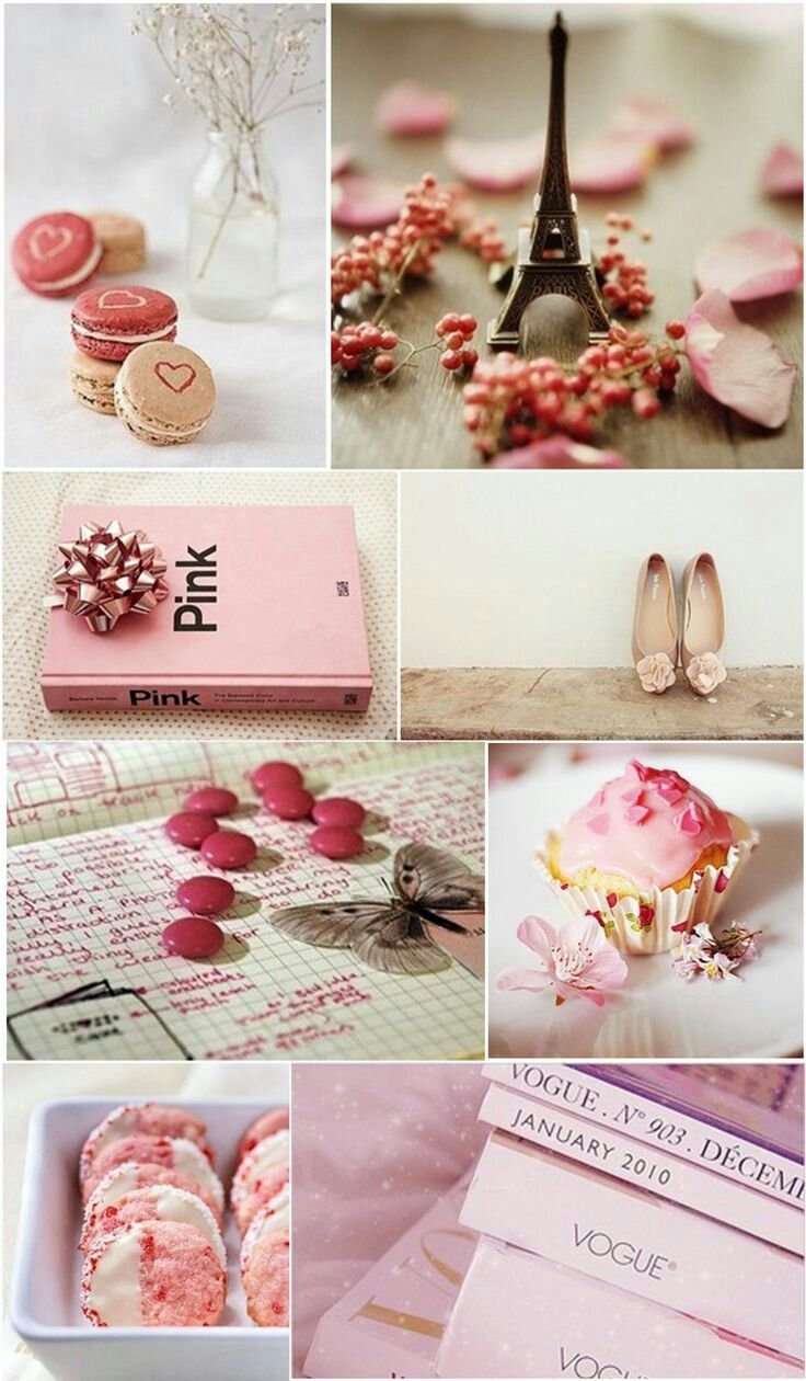 Мудборд в розовых тонах