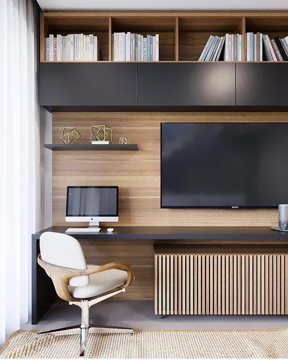 Гостиная с компьютерным столом