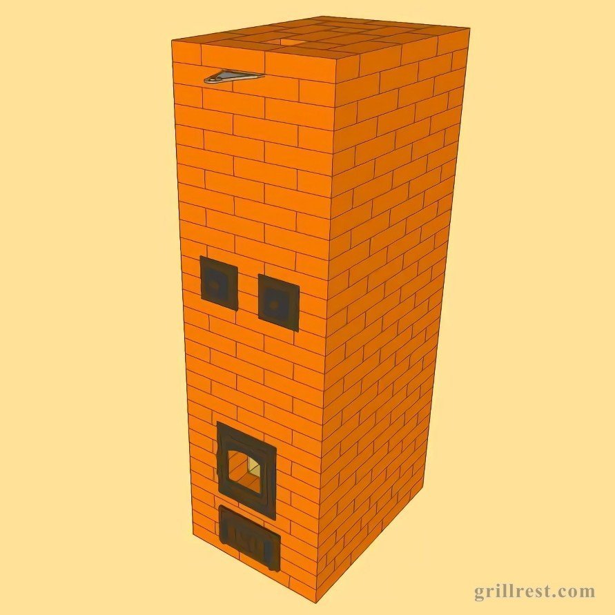 Отопительная печь "голландка" 3 на 2,5 кирпича