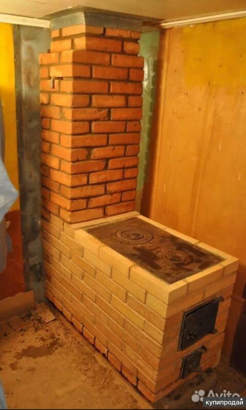 Печь плита на дровах из кирпича
