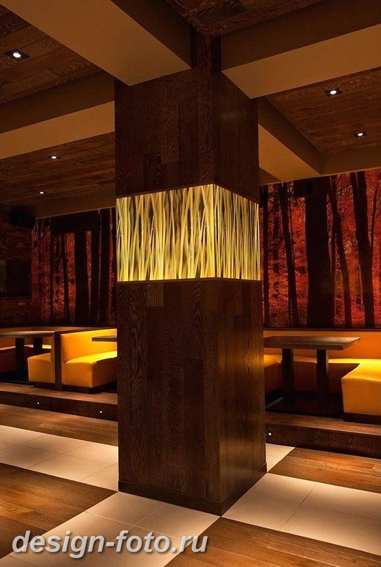 Отделка колонн в ресторане