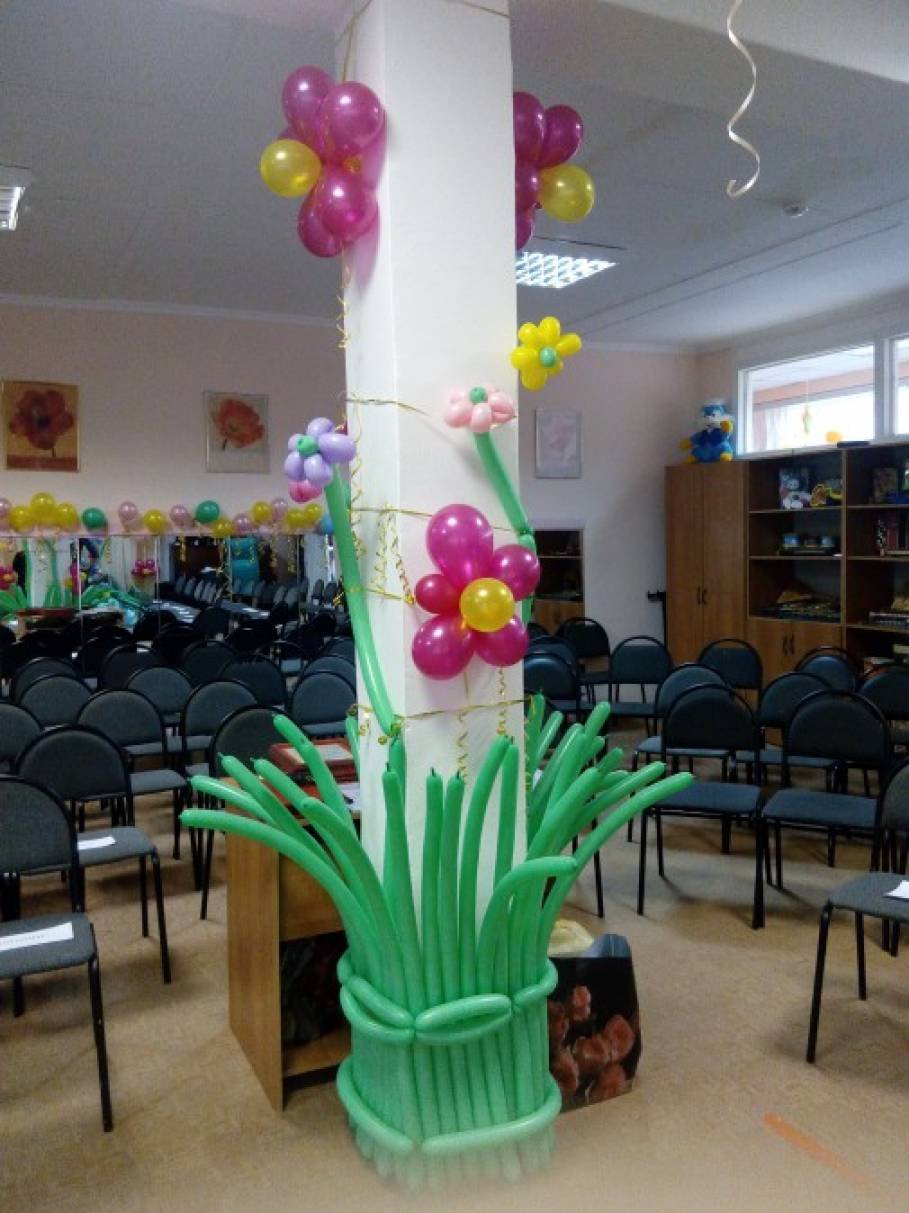 Оформление колонн в детском саду