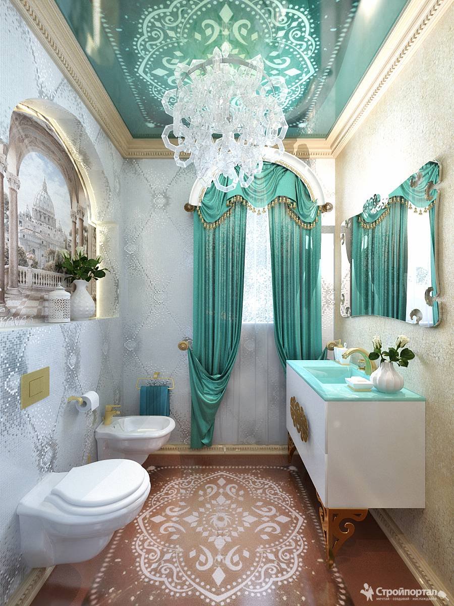 Ванная комната в изумрудном цвете