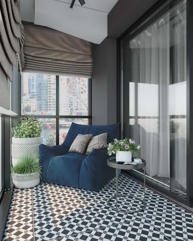 Шторы на панорамные окна балкона