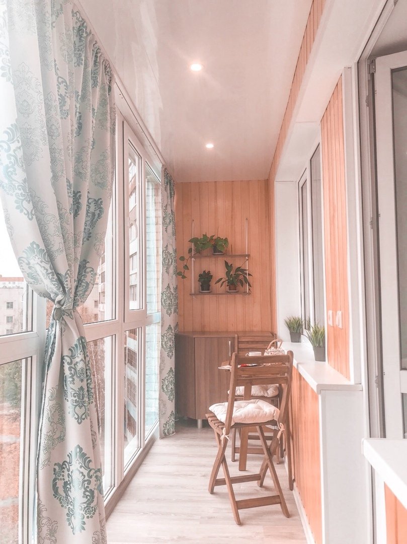 Остекление лоджии шторы