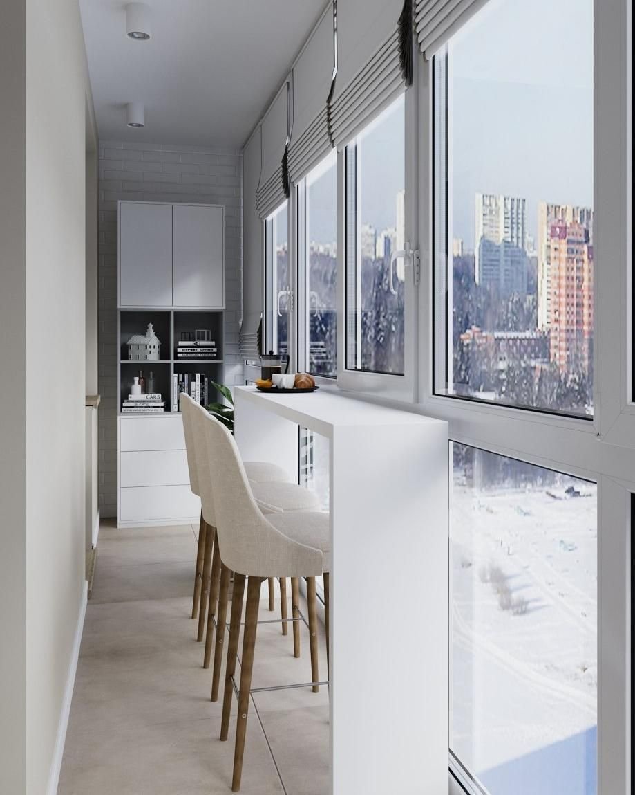 Кухня с панорамным балконом
