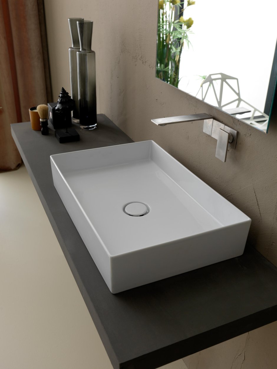 Накладная прямоугольная раковина Alice Ceramica Hide 31130101