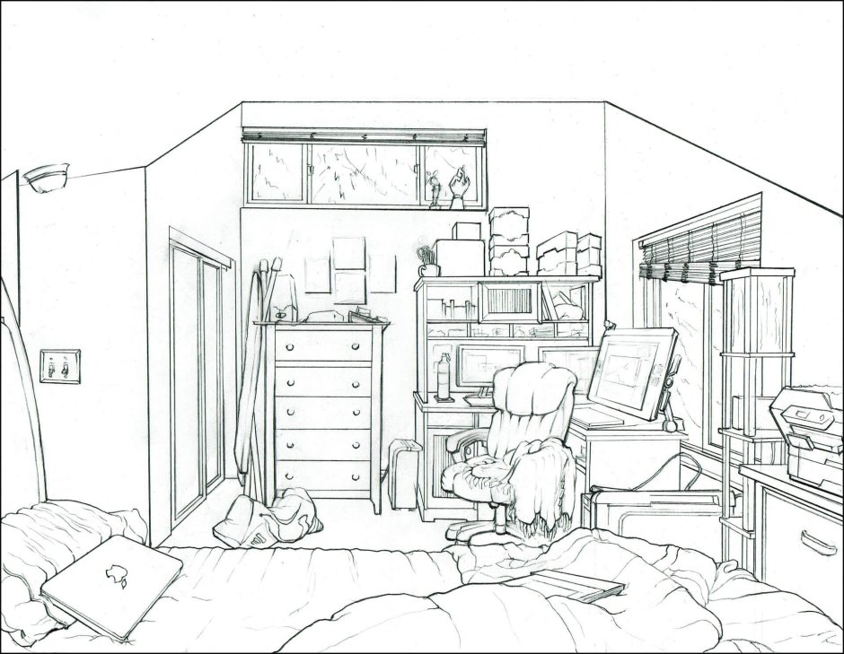 Раскраска комната