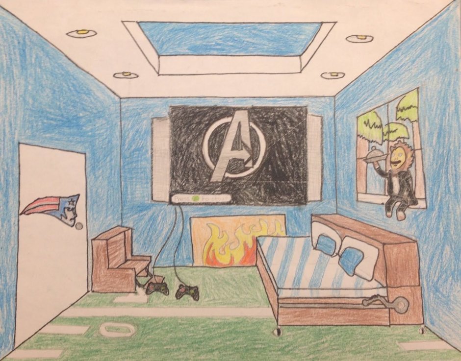 Комната подростка рисунок