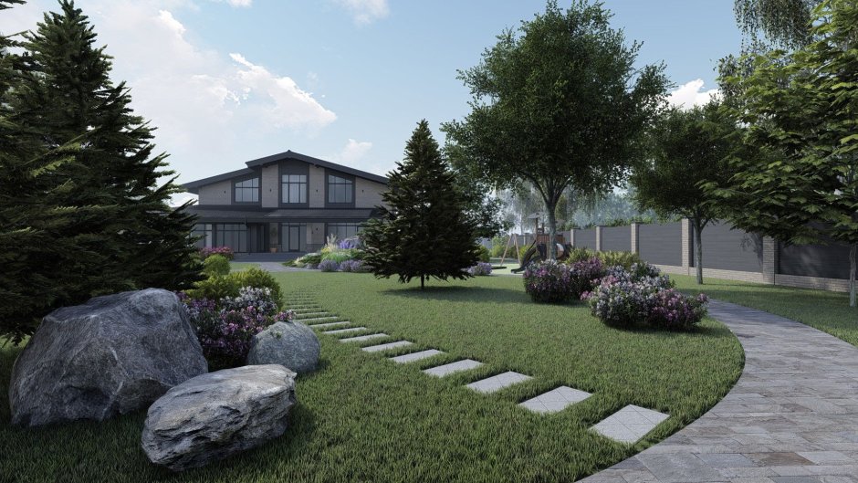 Визуализация ландшафт в 3d Max Vray