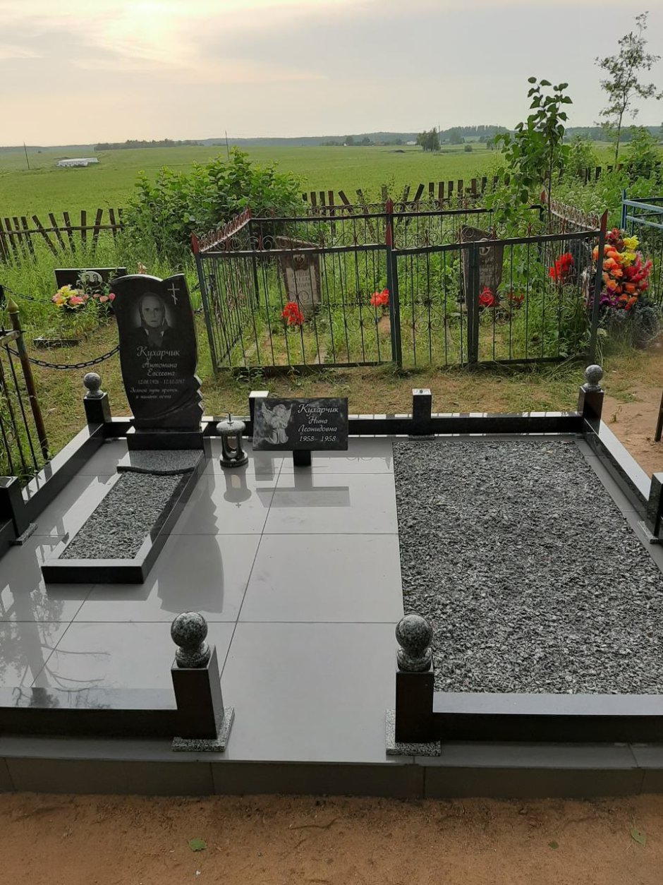 Благоустройство могилы Сиян на кладбище