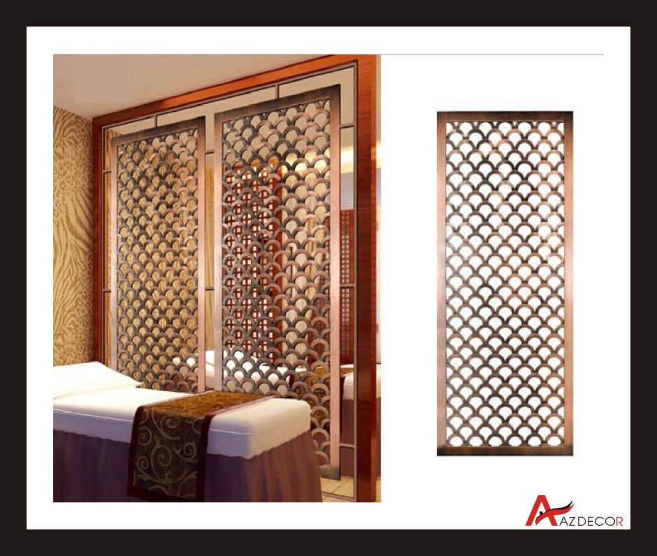 Деревянная решетка в интерьере