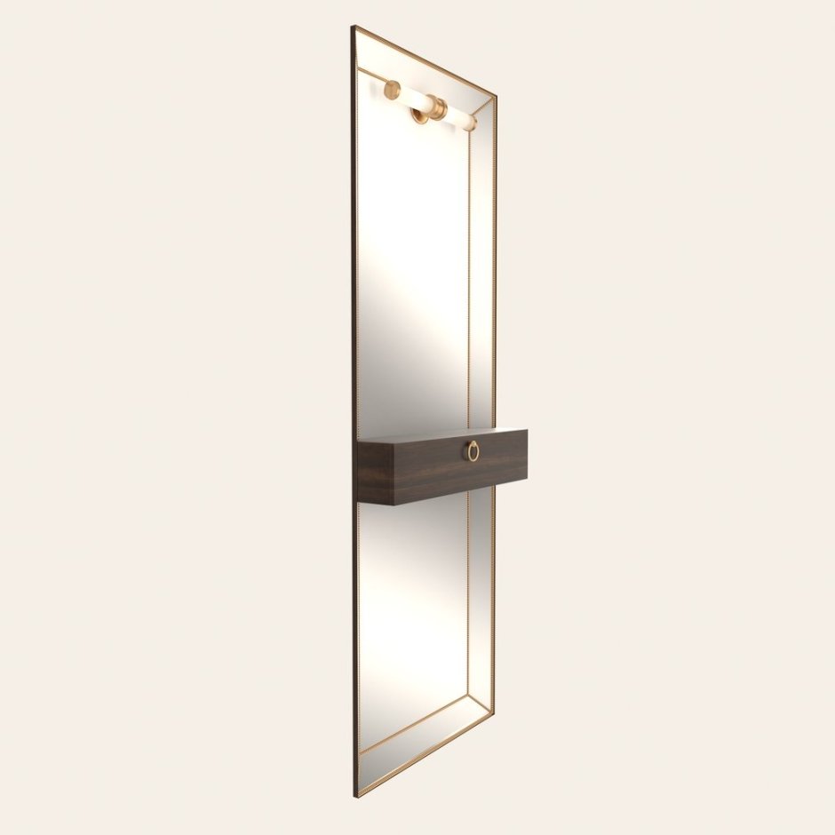 Зеркало с полками в прихожую настенное