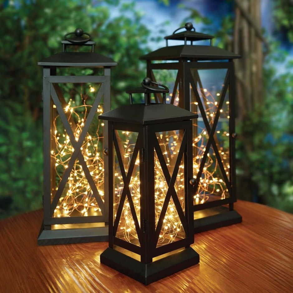 Деревянные фонари для декора