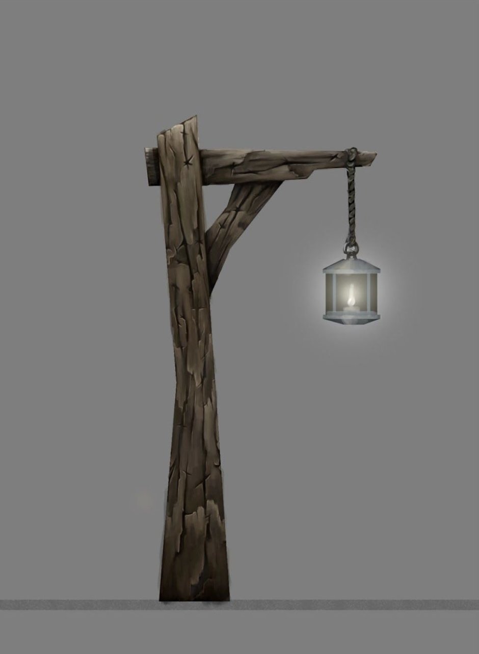 Деревянный фонарный столб