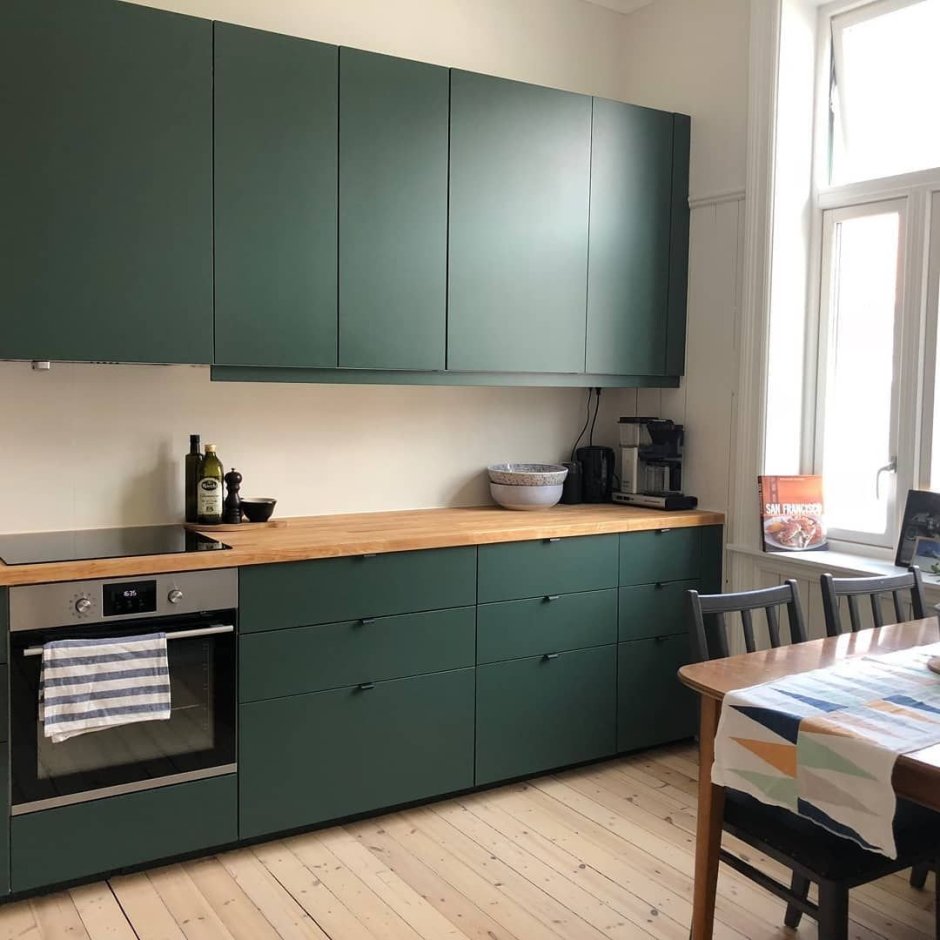 Кухня икеа Будбин зеленая