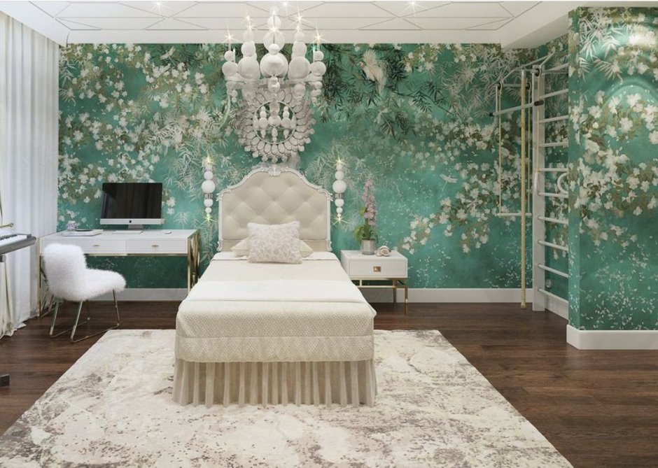 Интерьер арт деко в изумрудных тонах