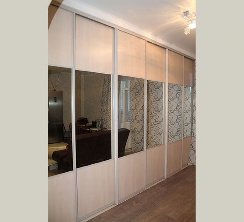 Двери шкаф купе ЛДСП С зеркалом