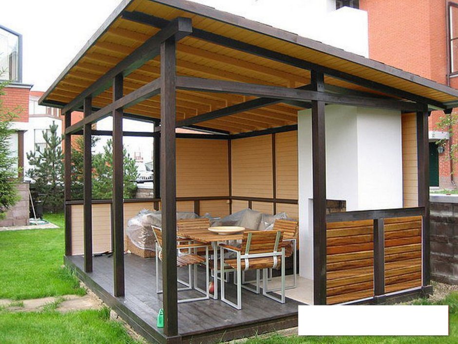 Беседка односкатная 3х4 закрытая