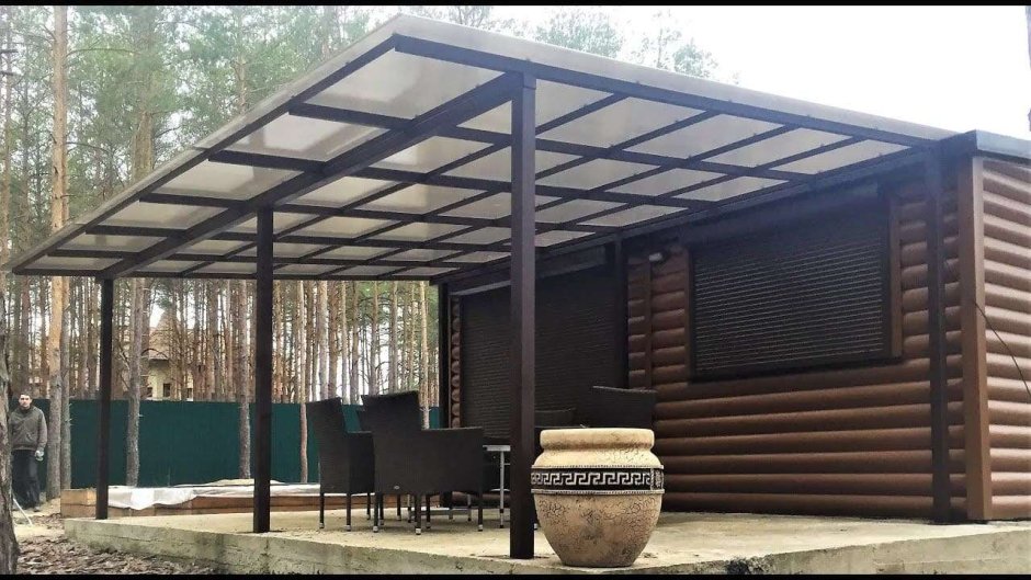 Навес для террасы из металла