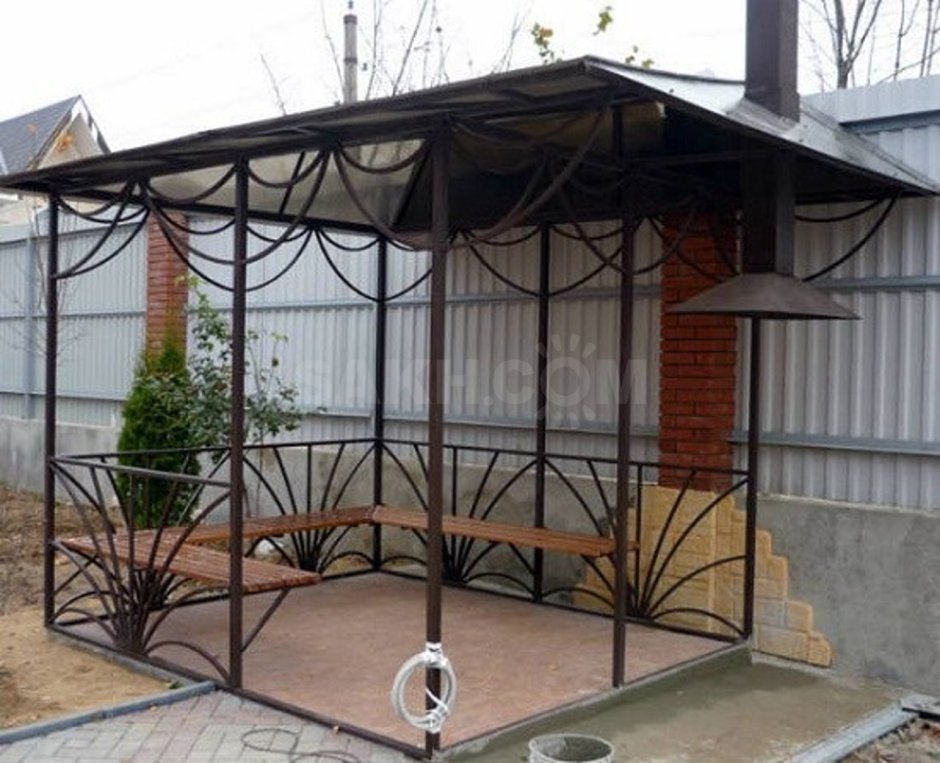 Навес беседка из профильной трубы