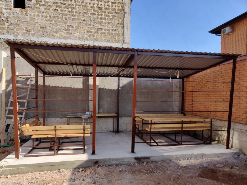 Беседка металлическая односкатная