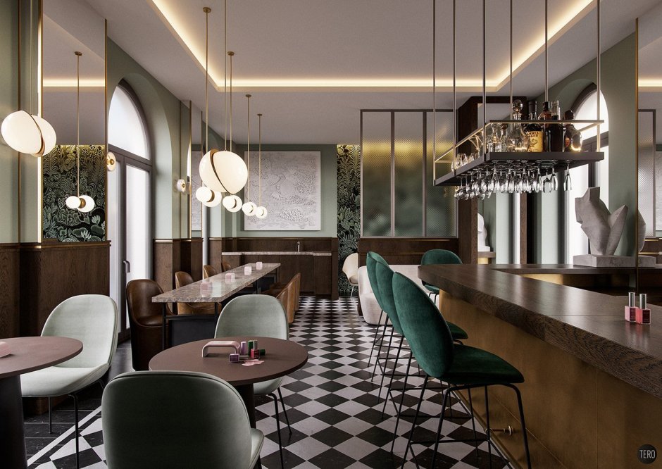 Cafe dizayn современного интерьера