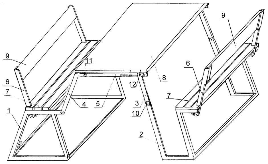 Скамейка-стол трансформер чертежи