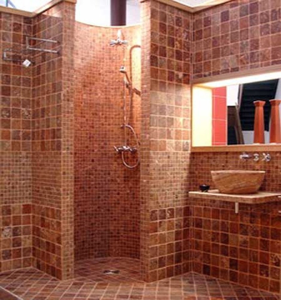 Душевая кабинка из кирпича