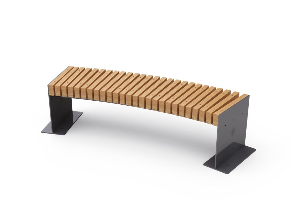 Скамья радиусная «Руса» со спинкой ср-РС