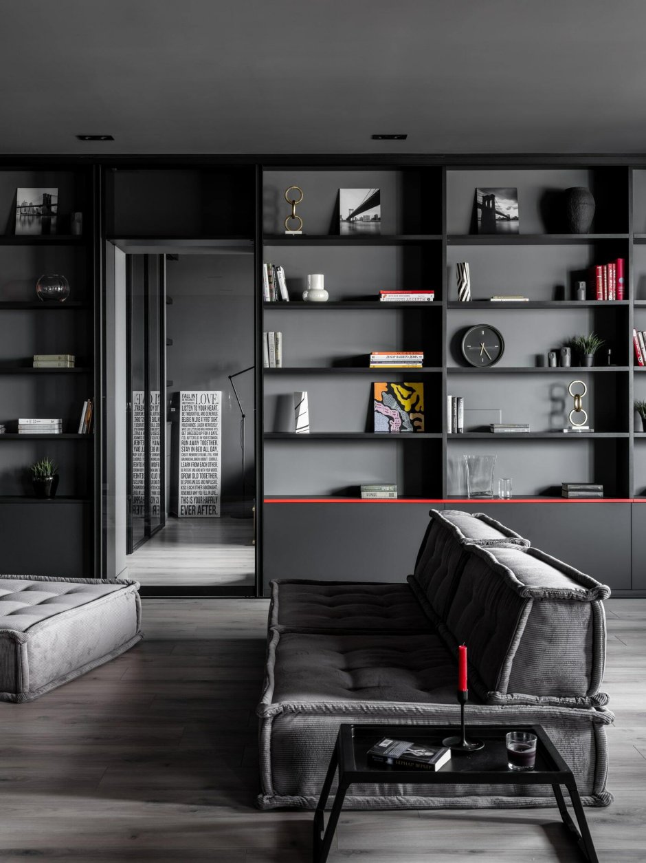 Интерьер квартиры в графитовых тонах