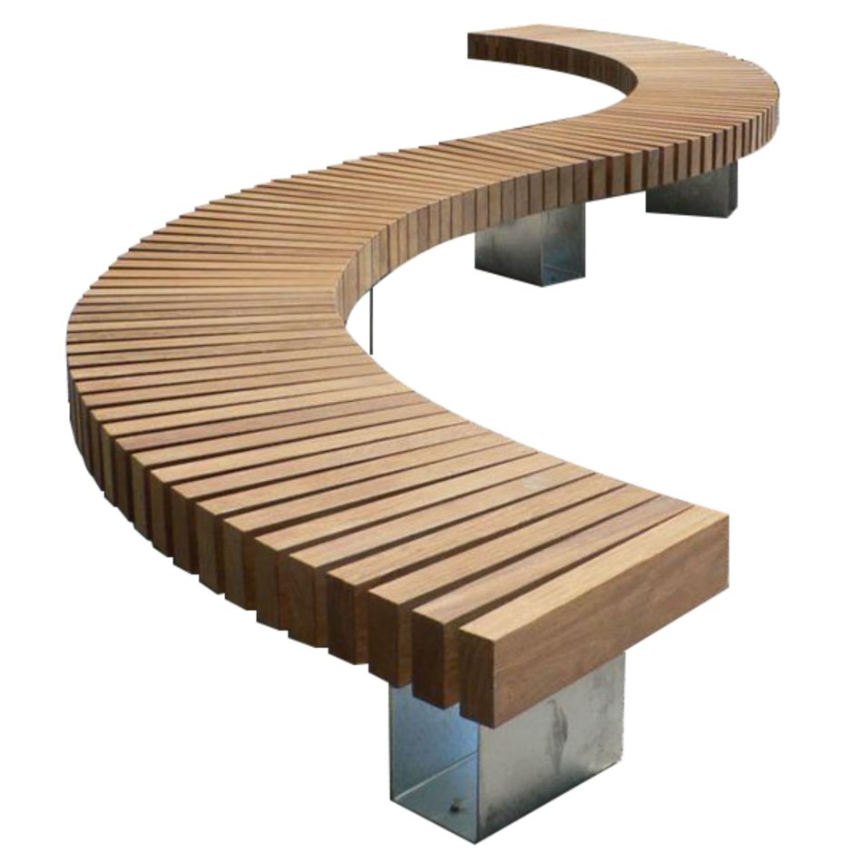 Скамья Парковая полукруглая на шести чугунных опорах, диаметр 3620 мм